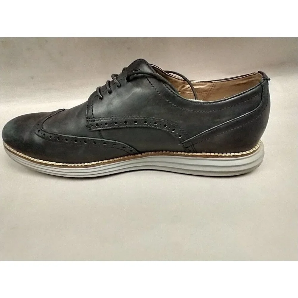 Cole‎ Haan Mens Original Grand Oxfords Shoes Black Leather Wingtip 11.5M